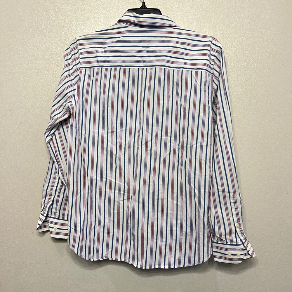 Lauren Ralph Lauren Womens M Striped Button Down Shirt Red White Blue Beach - Picture 5 of 8